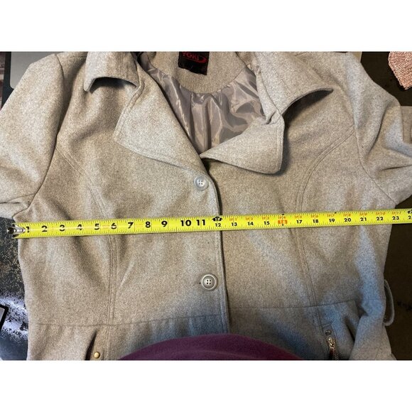 Yoki Gray Thick Buttoned Flare Hem Coat Sz 1XL - Picture 8 of 9